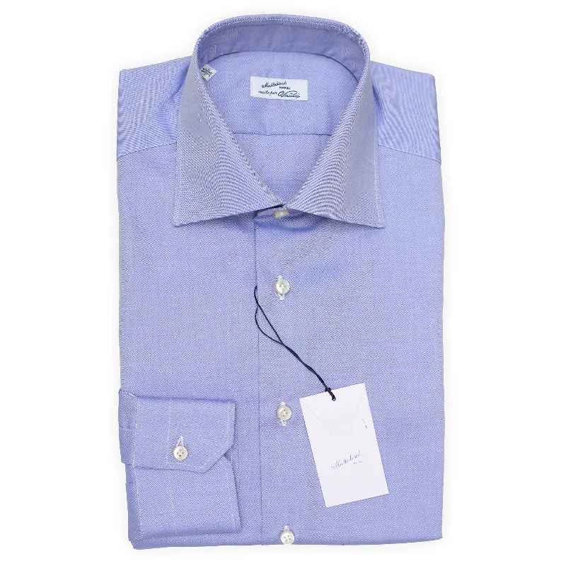 MATTABISCH for VANNUCCI Blue Poplin Cotton Dress Shirt Eu 38 Us 15 Athletic Men's High MATTABISCH for VANNUCCI Blue Poplin Cotton Dress Shirt Eu 38 Us 15 Athletic Men's High