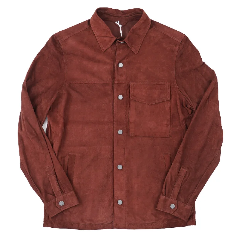 Manto Lightweight Nappa Suede Shirt-Jacket Practical Men's Multi