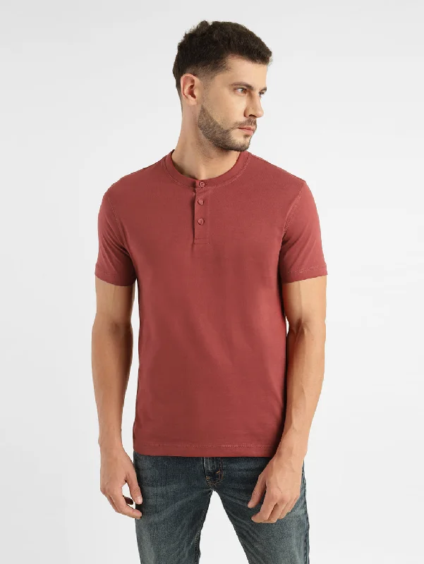 Men's Solid Henley T Shirt Practical Men's Quick