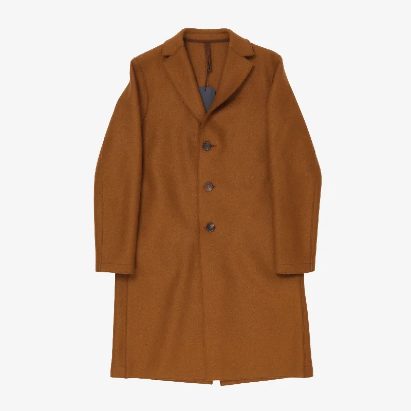 Pressed Wool Overcoat Beach