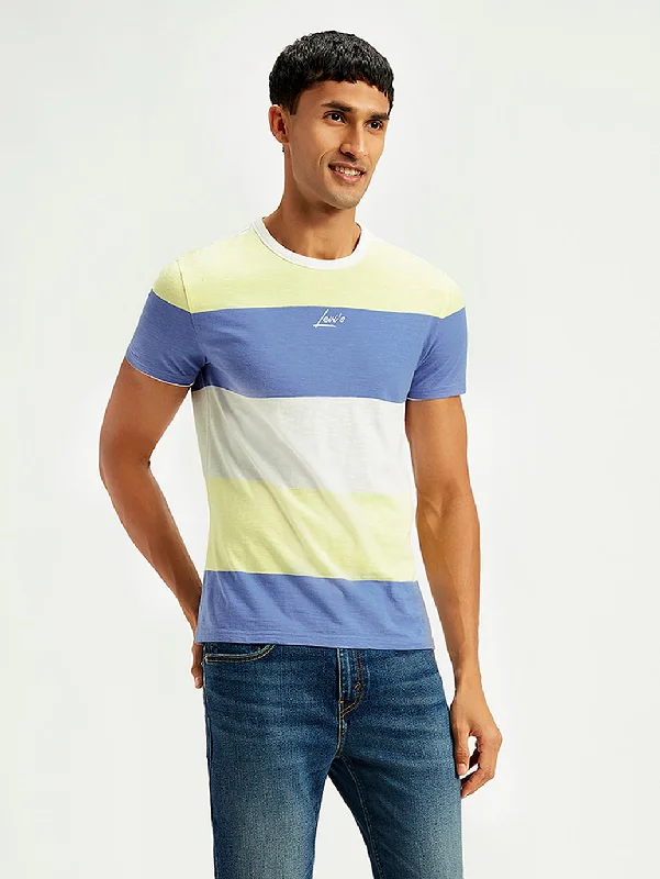 Men's Colorblock Slim Fit T-Shirt Streetwear Style