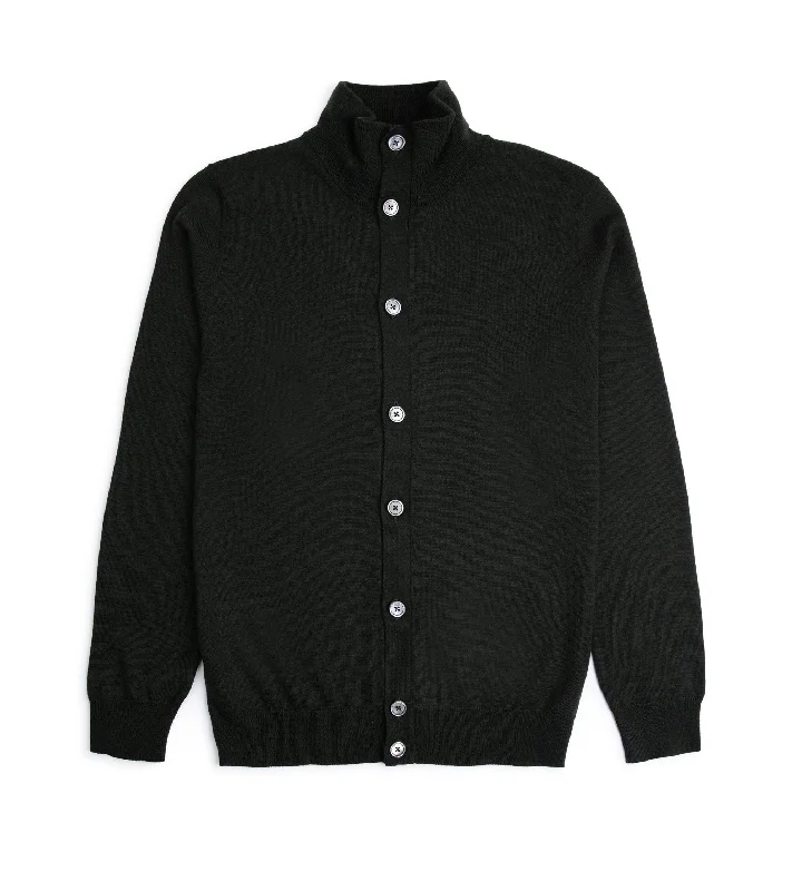 Trunk Stratton Merino Cardigan: Olive Sharp Men's Italian