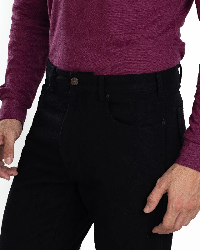Black Wool Jeans Traditional Men's Wool