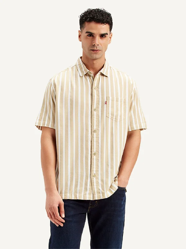 Men's Striped Slim Fit Shirt Monochromatic All