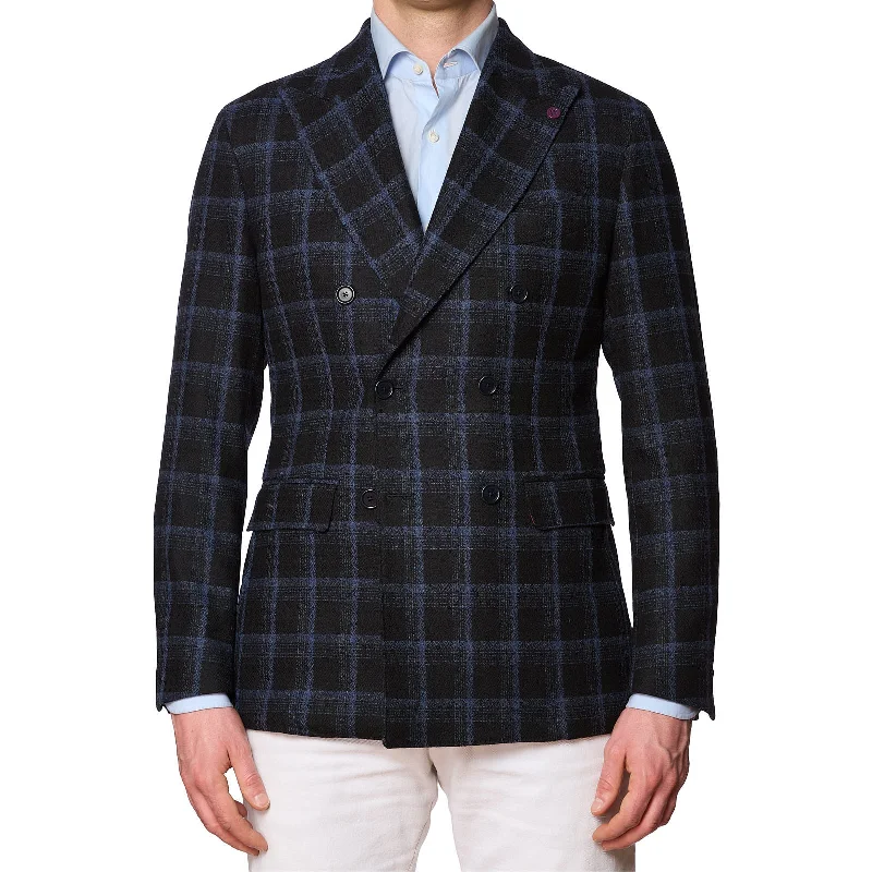 SARTORIA PARTENOPEA Blue Plaid Wool DB Jacket EU 50 NEW US 40 Current Model Masculine Men's SARTORIA PARTENOPEA Blue Plaid Wool DB Jacket EU 50 NEW US 40 Current Model Masculine Men's