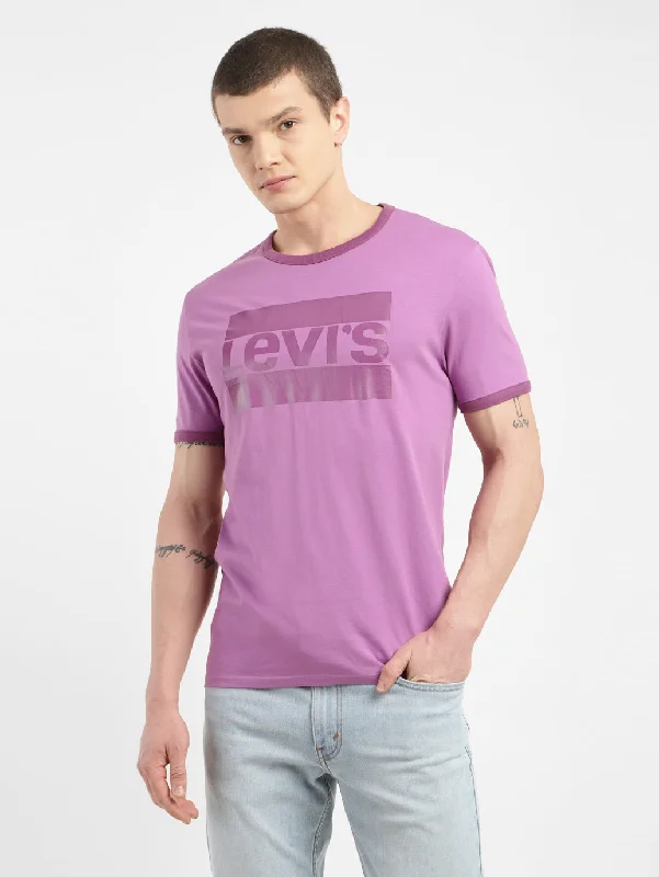 Men's Brand Logo Slim Fit T-shirt British Gentleman Style