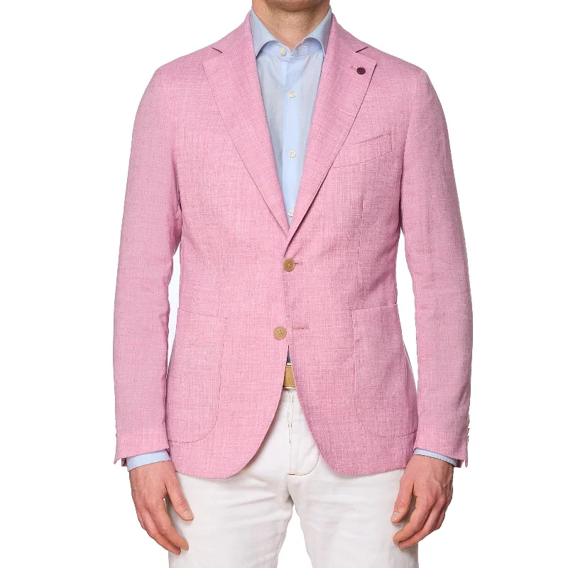 SARTORIA PARTENOPEA Pink Polyester-Linen Jacket EU 48 NEW US 38 Current Model Confident Men's High SARTORIA PARTENOPEA Pink Polyester-Linen Jacket EU 48 NEW US 38 Current Model Confident Men's High