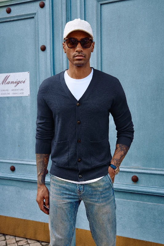 Paul Jones Men's Casual Cardigan Sweaters Long Sleeve V-Neck Cardigans Button-up Knitted Sweater Adventure