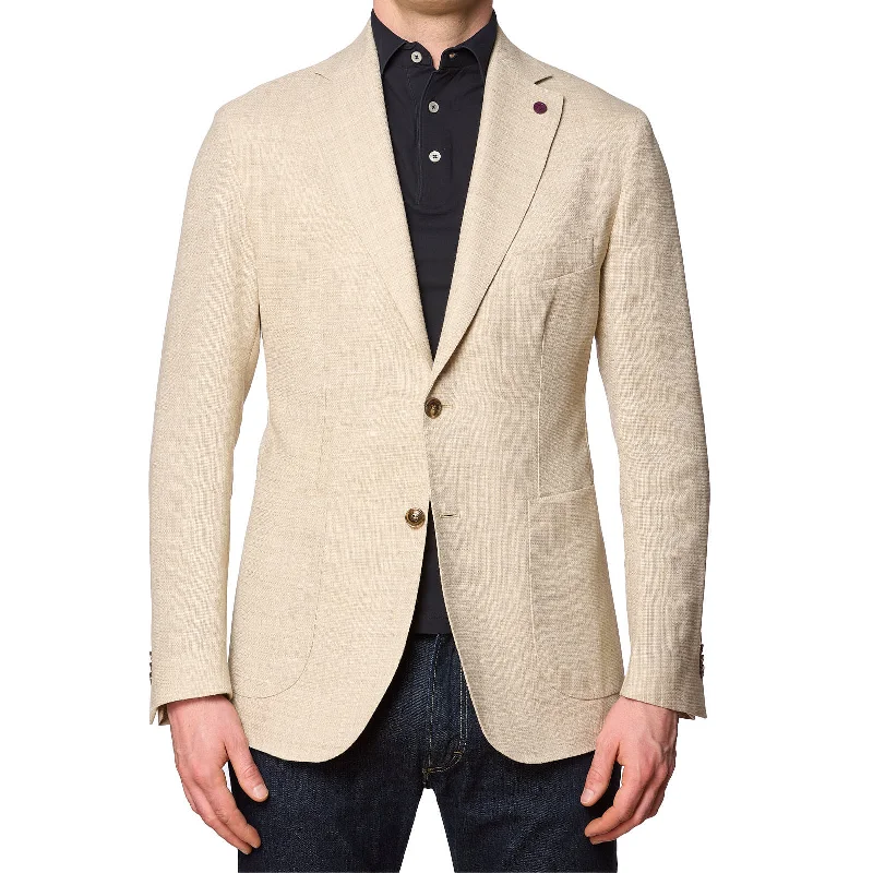 SARTORIA PARTENOPEA Beige Linen Hopsack Jacket NEW Current Model Cclassic Men's Tweed SARTORIA PARTENOPEA Beige Linen Hopsack Jacket NEW Current Model Cclassic Men's Tweed