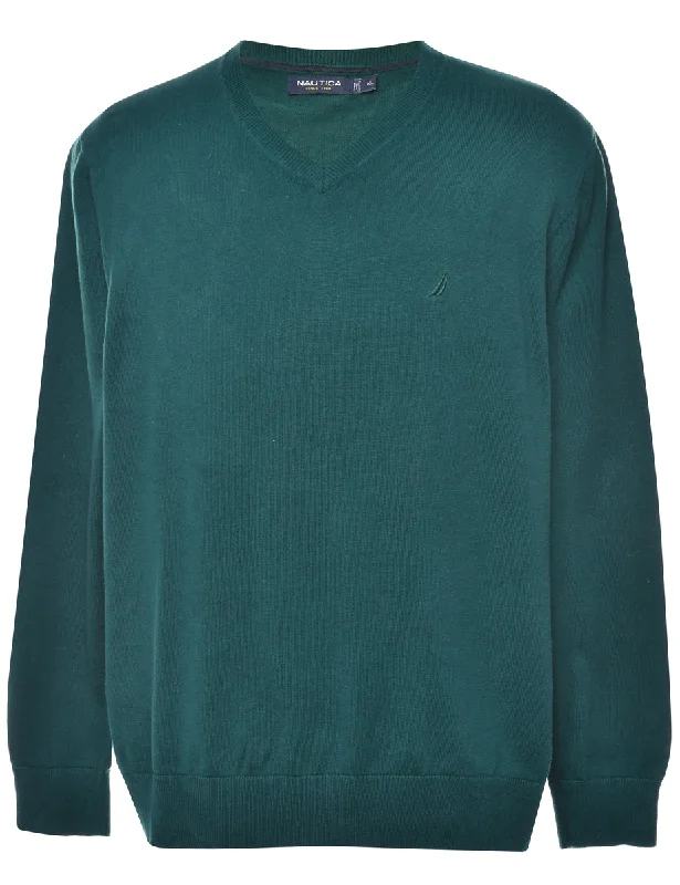 Dark Green Jumper - XL Sleek Men's Contemporary 