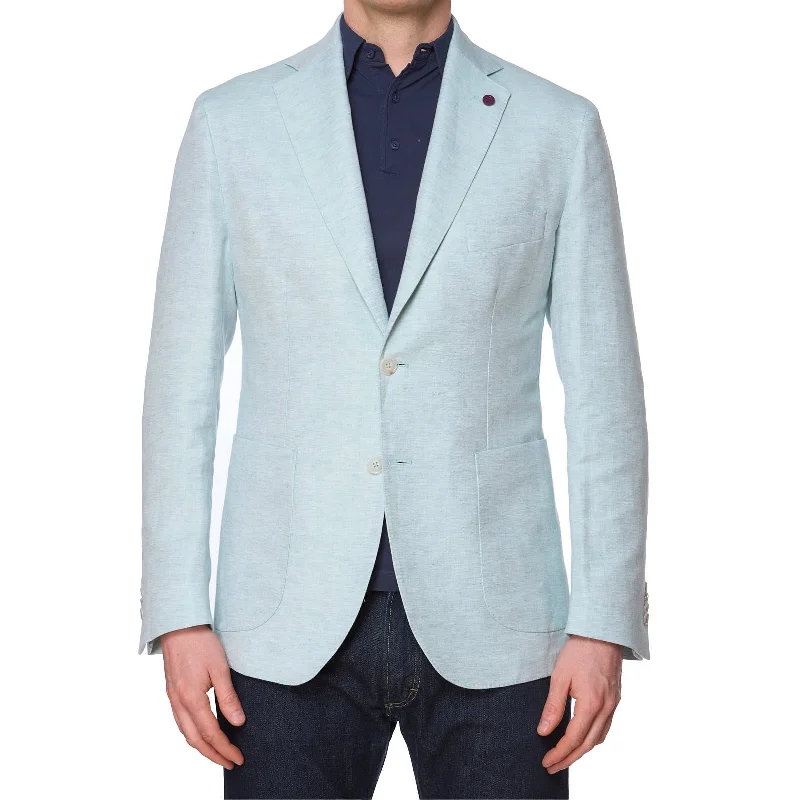 SARTORIA PARTENOPEA Mint Color Cotton-Linen Unlined Jacket NEW Current Model Cool Men's Skate SARTORIA PARTENOPEA Mint Color Cotton-Linen Unlined Jacket NEW Current Model Cool Men's Skate
