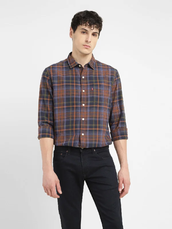Men's Checkered Slim Fit Shirt Sharp Men's Italian