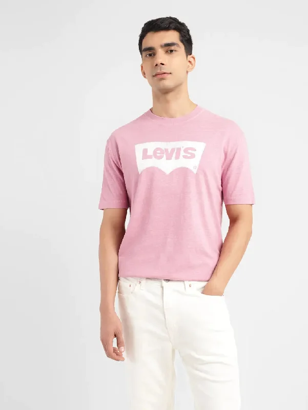 Men's Brand Logo Crew Neck T-shirt Trendy Men's Bucket
