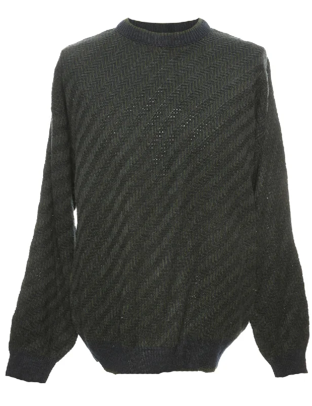Olive Green Jantzen Jumper - M Hip Men's Retro