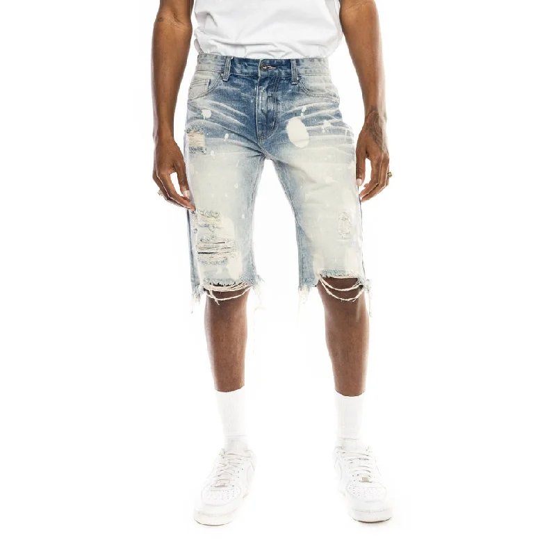 13.5" Slim Basic Jean Shorts - Cardiff Blue British Gentleman Style