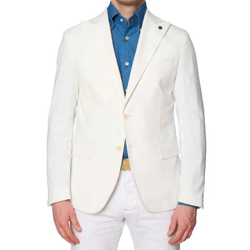 SARTORIA PARTENOPEA White Linen Unlined Jacket EU 48 NEW US 38 Current Model Stylish Men's Tropical SARTORIA PARTENOPEA White Linen Unlined Jacket EU 48 NEW US 38 Current Model Stylish Men's Tropical