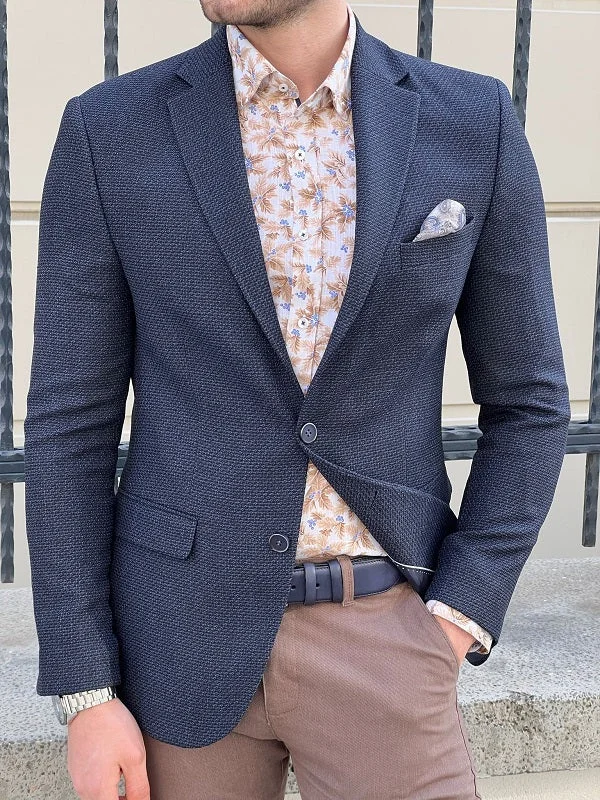 Rockford Navy Blue Slim Fit Notch Lapel Blazer - Elevate Your Style Dynamic Men's Glow Rockford Navy Blue Slim Fit Notch Lapel Blazer - Elevate Your Style Dynamic Men's Glow
