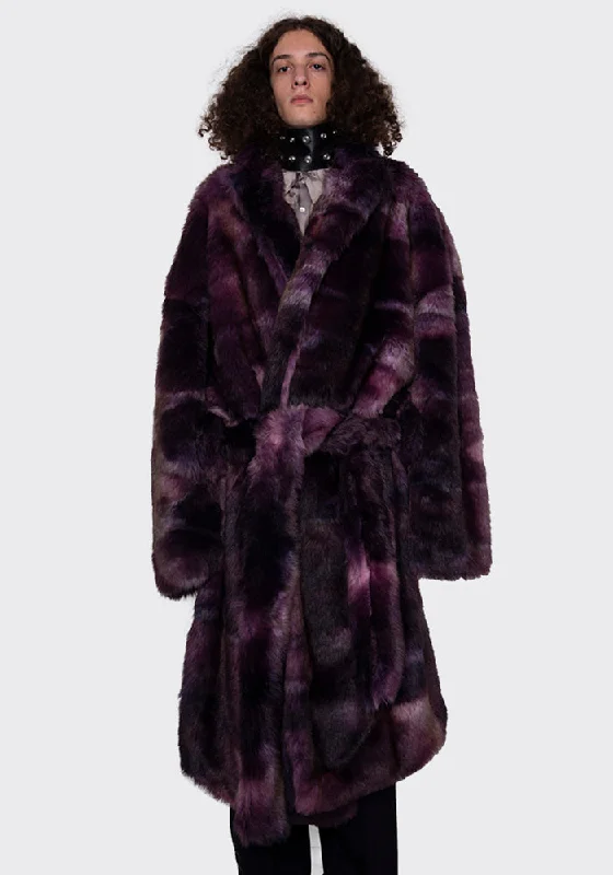 MANS AW-OUT03-003 MOTS COAT WITH BELT PURPLE Tough Men's Military