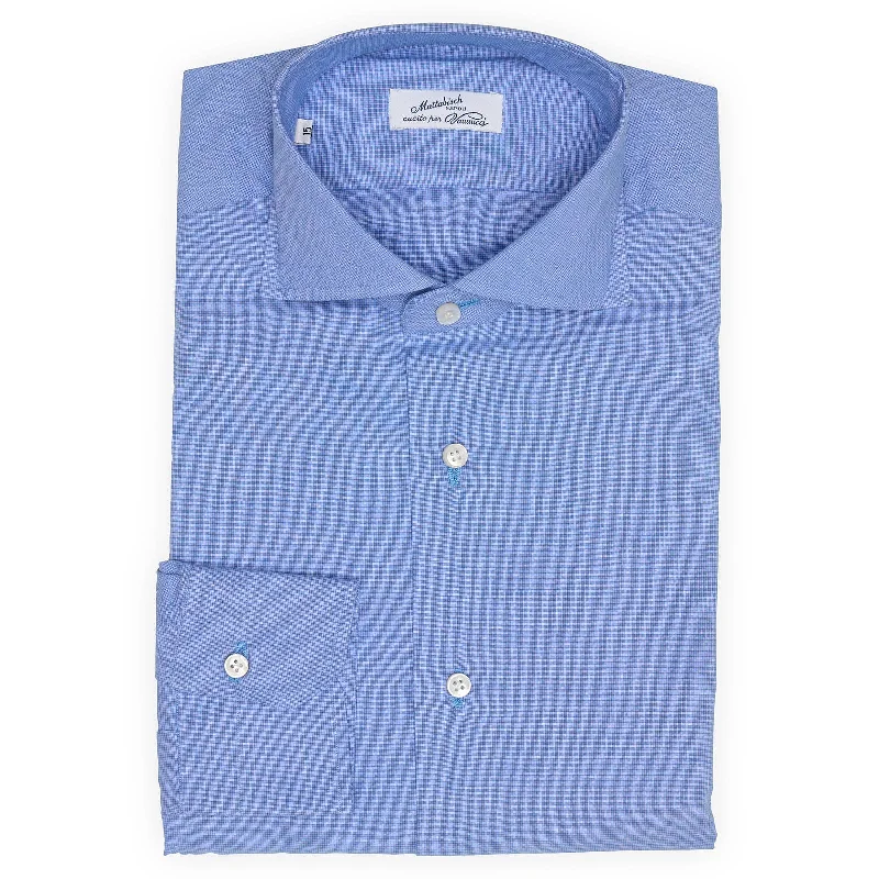 MATTABISCH Blue Poplin Cotton Handmade Dress Shirt EU 38 US 15 NEW Refined Men's Velvet MATTABISCH Blue Poplin Cotton Handmade Dress Shirt EU 38 US 15 NEW Refined Men's Velvet