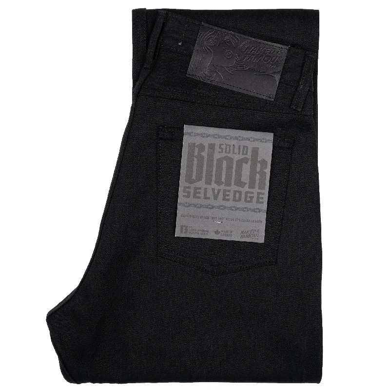 True Guy - Solid Black Selvedge - 36" Long Inseam Adventure