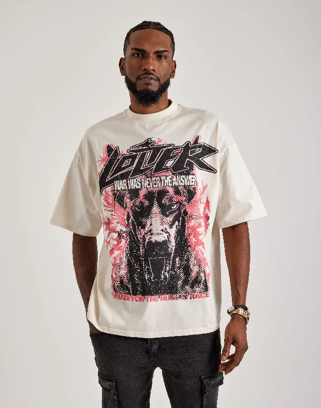 Loiter Dog Tag Tee Monochromatic Office Style