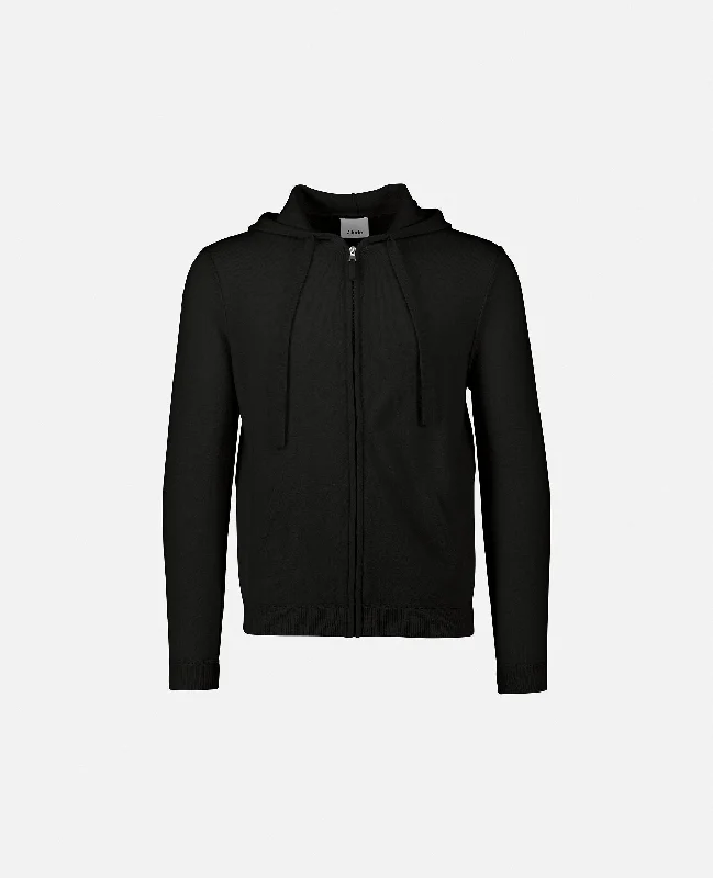 Reißveschluss Strickjacke aus Cashmere-Mischung in Schwarz Laid