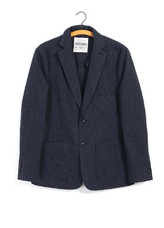 CHRIS | Classic Two Button Blazer | Brushed Blue Refined Men's European