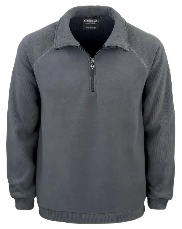 All American Clothing Co. - Men's 1/4 Zip Fleece Corduroy Pullover Dapper Men's 1920S