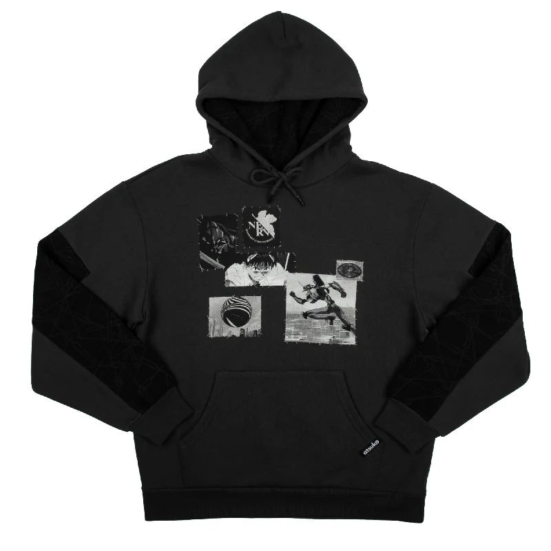 Evangelion Grey Hoodie Rugged Men's Outdoor 