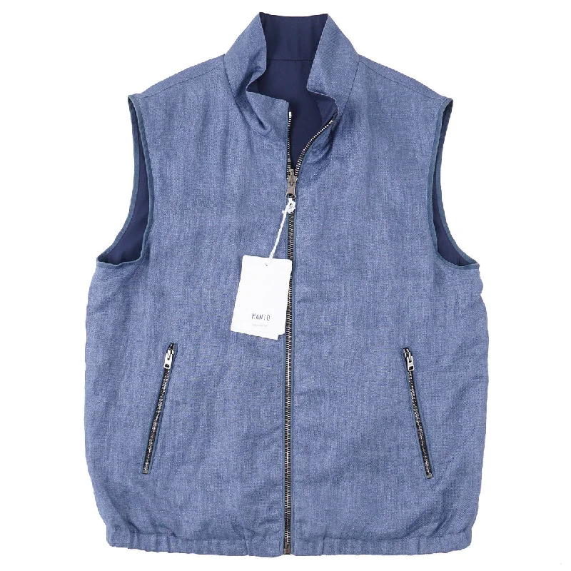 Manto Reversible Linen and Polyester Vest Sophisticated Men's 