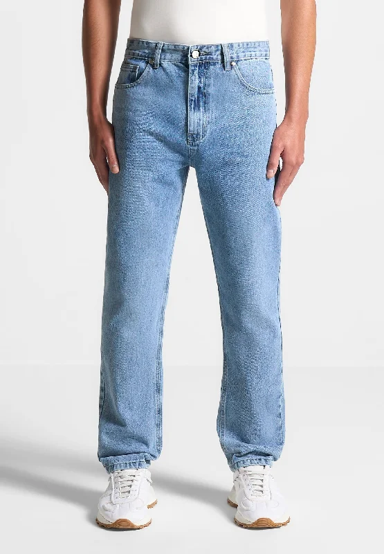 Regular Fit Jeans - Mid Blue Laid