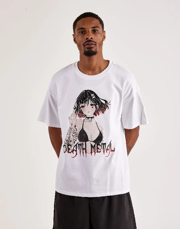 Vivid Global Death Metal Tee Sleek Men's Metallic