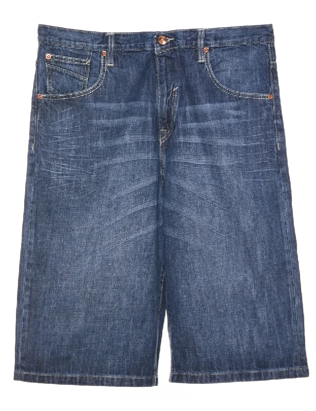 Indigo Denim Shorts - W38 L15 Classic Men's Pin