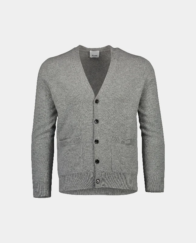 Strickjacke aus Cashmere in Grau - Gerade Passform Lumberjack