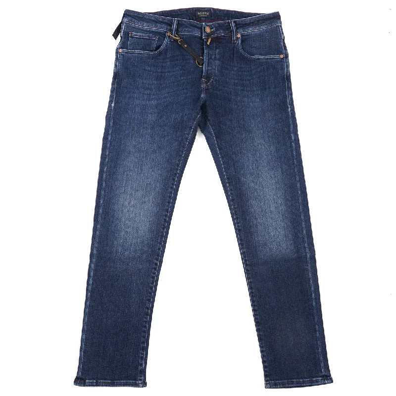 Incotex Slim-Fit Dark Blue Denim Jeans Casual Men's Loose