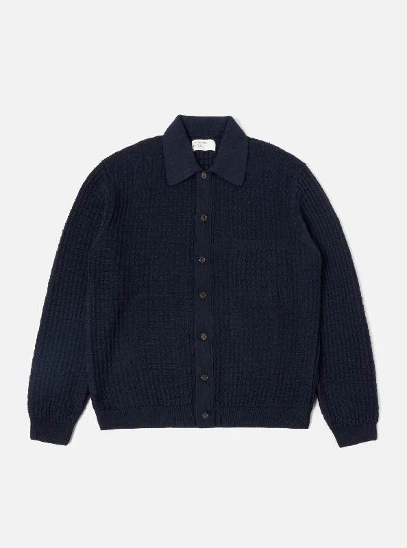 Universal Works Knit Jacket in Navy Merino Knit Tailored