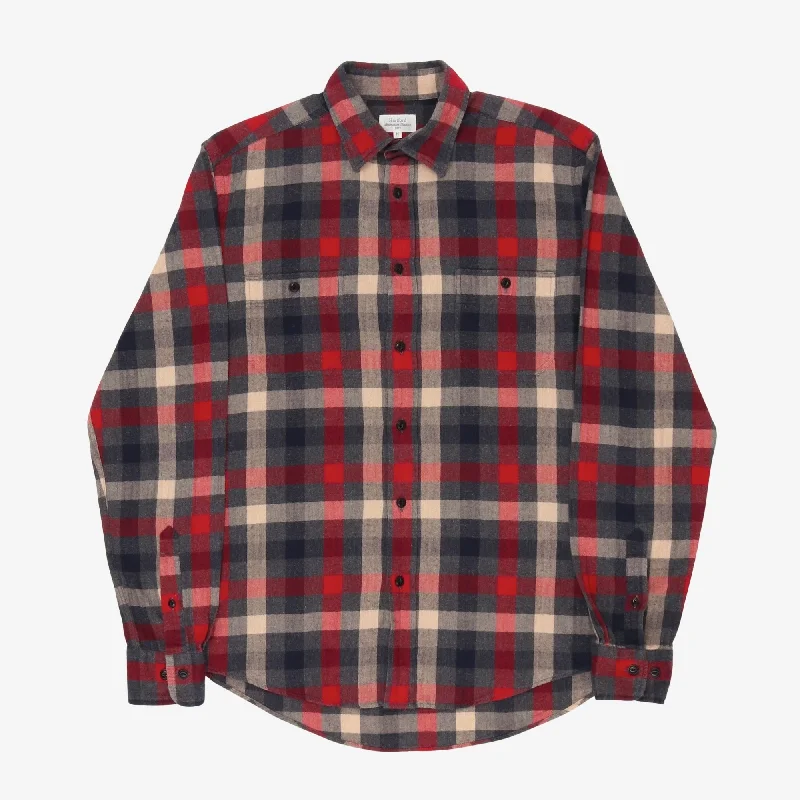 Check Work Shirt Trendy Men's Oversized