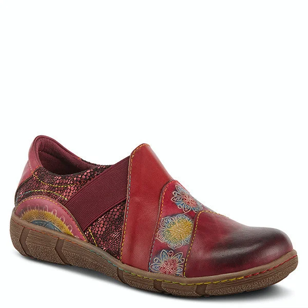 Lata Burnished Leather Clog in Cabernet Multi