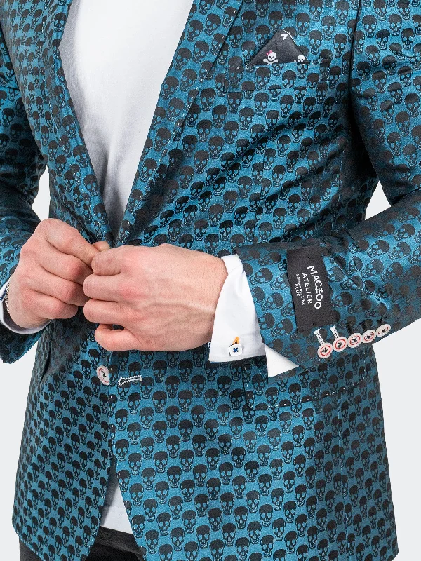 Blazer SkullRepeat Blue Traditional Men's Wool