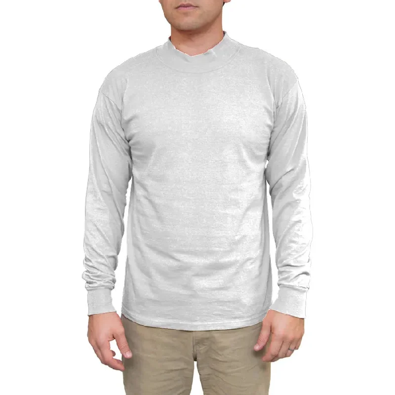 Men's Long Sleeve Cotton Mock Turtleneck Confident Men's Power