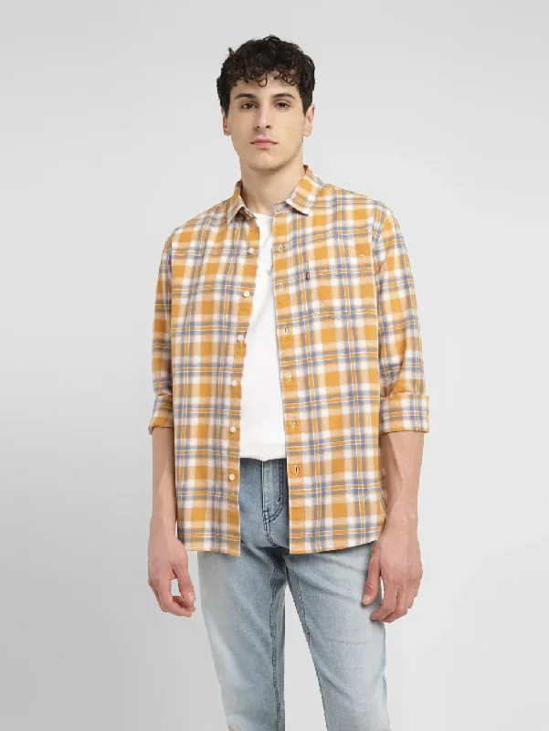 Men's Checkered Slim Fit Shirt Masculine Men's 