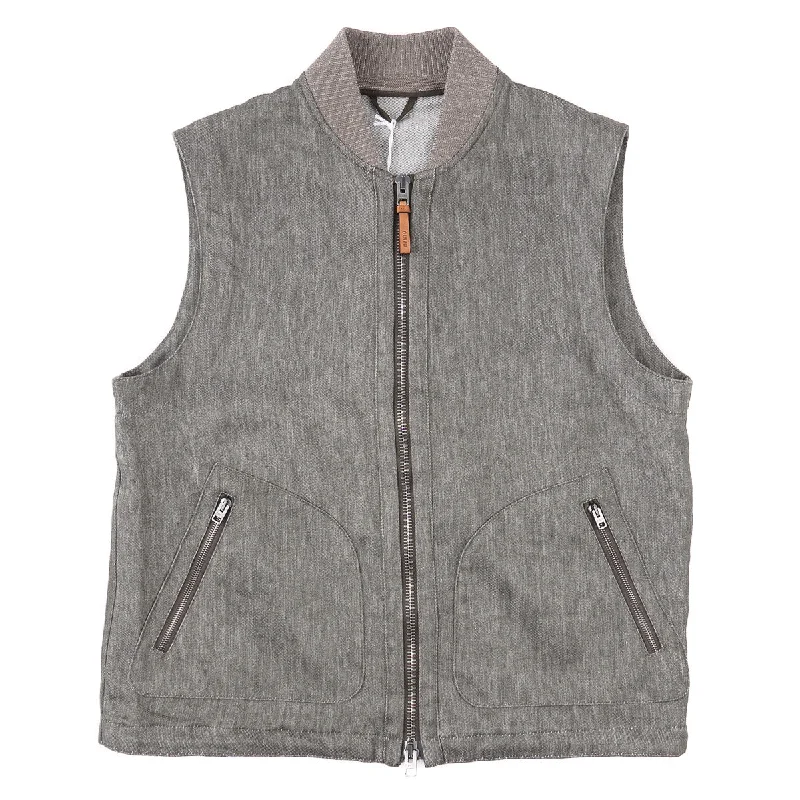 Manto Pure Linen Outerwear Vest Casual Men's Loose