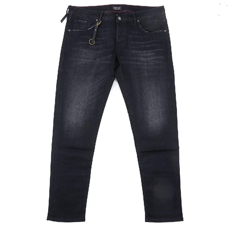 Incotex Slim-Fit Black Denim Jeans Cclassic Men's Tweed