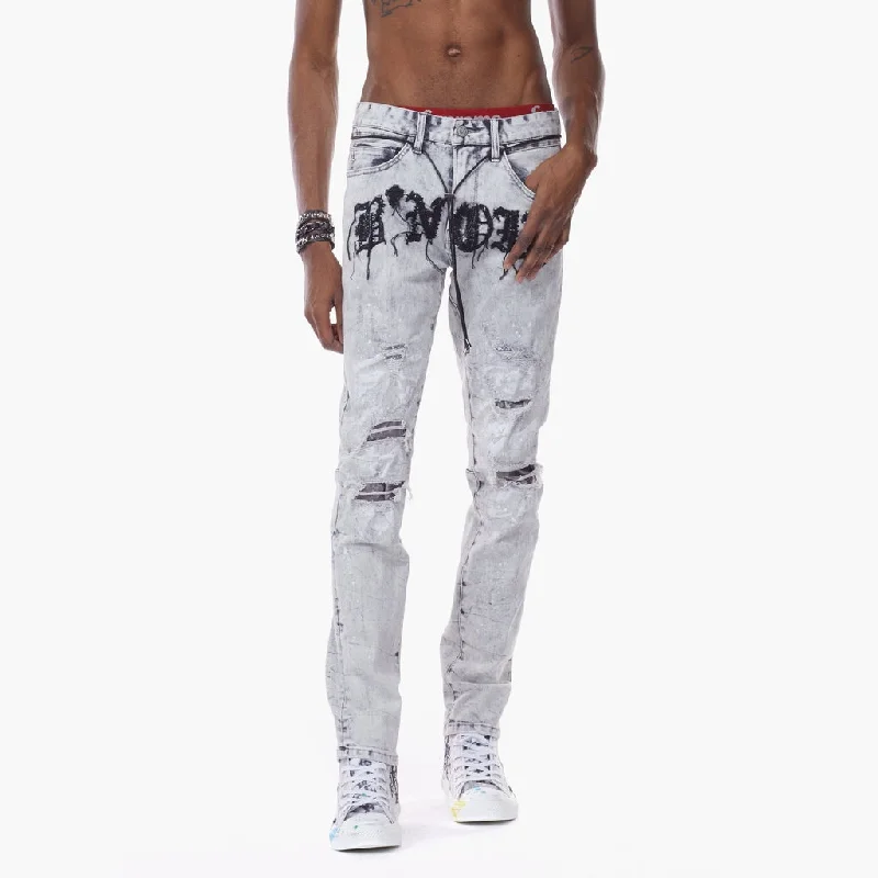 Bleunoir Slim Crotch Logo Ripoff Jeans - Cloudy Grey Dapper Men's Bow