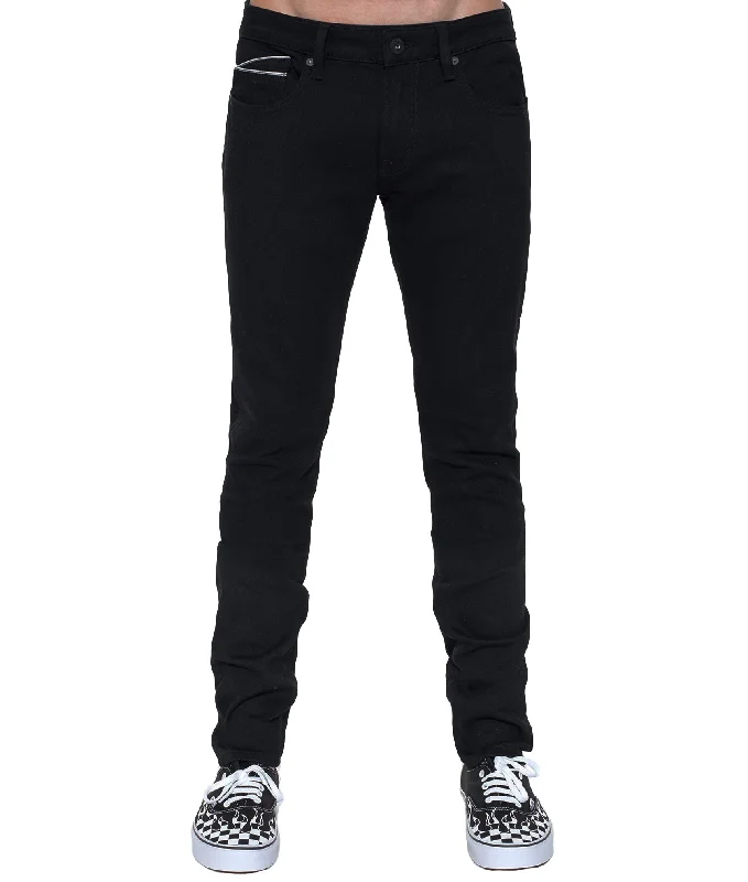 ROCKER SLIM DENIM JEANS IN BLACK Youthful Men's Pop