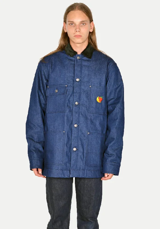 SKY HIGH FARM SHF04C001-1 UNISEX DENIM CHORE JACKET BLUE Masculine Men's 