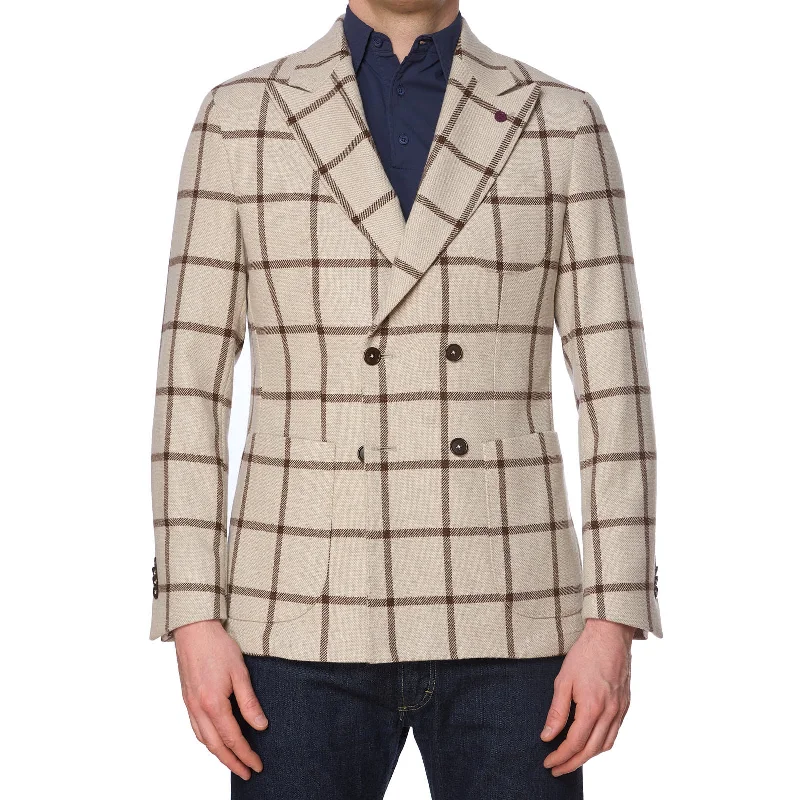 SARTORIA PARTENOPEA Gray Plaid Carlo Barbera Wool DB Jacket EU 48 NEW US 38 Current Model Masculine Men's Thick SARTORIA PARTENOPEA Gray Plaid Carlo Barbera Wool DB Jacket EU 48 NEW US 38 Current Model Masculine Men's Thick