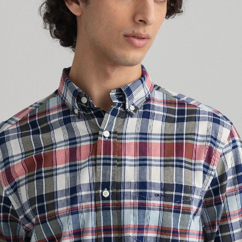 Indian Madras Check Shirt - Persian Blue Cool Men's Skate