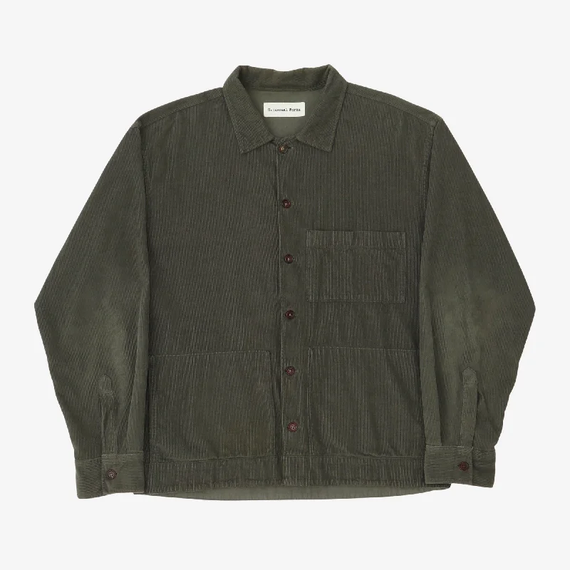 Corduroy Overshirt Sleek Men's Metallic
