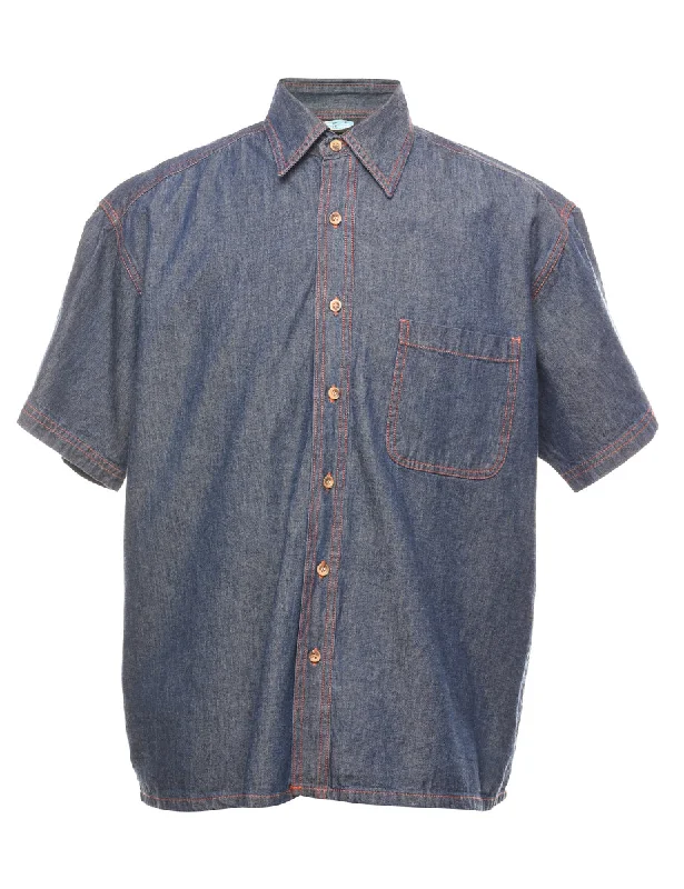 Dark Wash Denim Shirt - M Edgy Men's Punk
